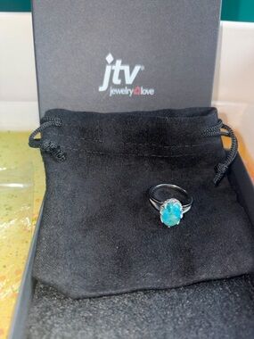 NWT Sz 7 Turquoise Platnium over Sterling Silver ring
